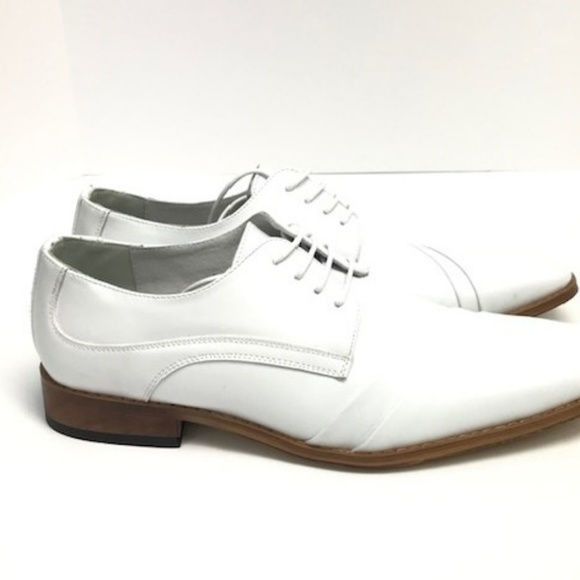Amali Men\'s White Dress Shoes Double Folded Vamp Leather Lined Size 10 main image 4